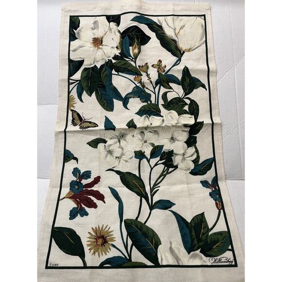 Williamsburg Linen Floral Tea Kitchen Towel Table Topper 15.5" X 26.5" - Picture 3 of 7